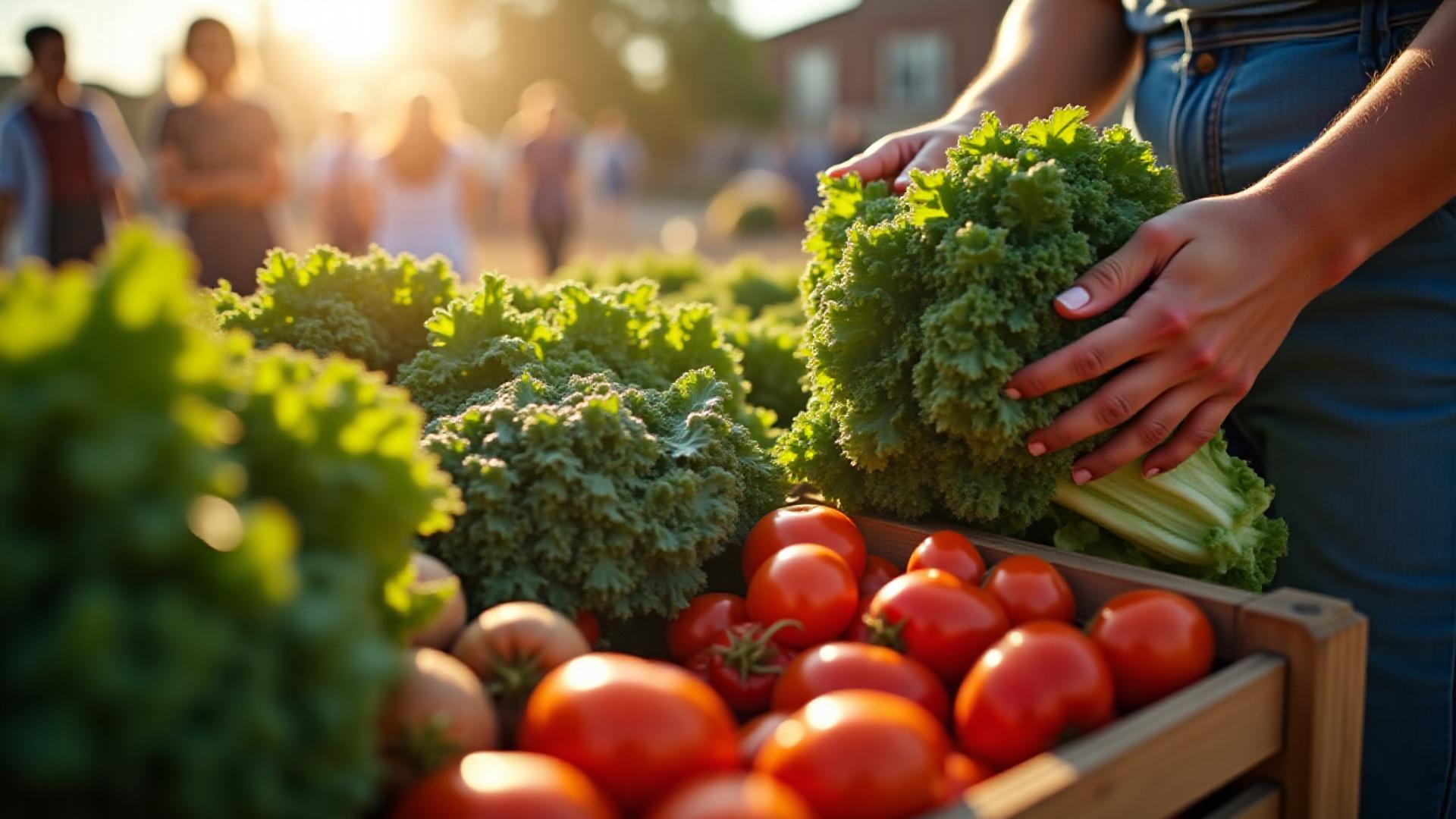 Vibrant organic local produce at a Toronto farmers market representing sustainable health