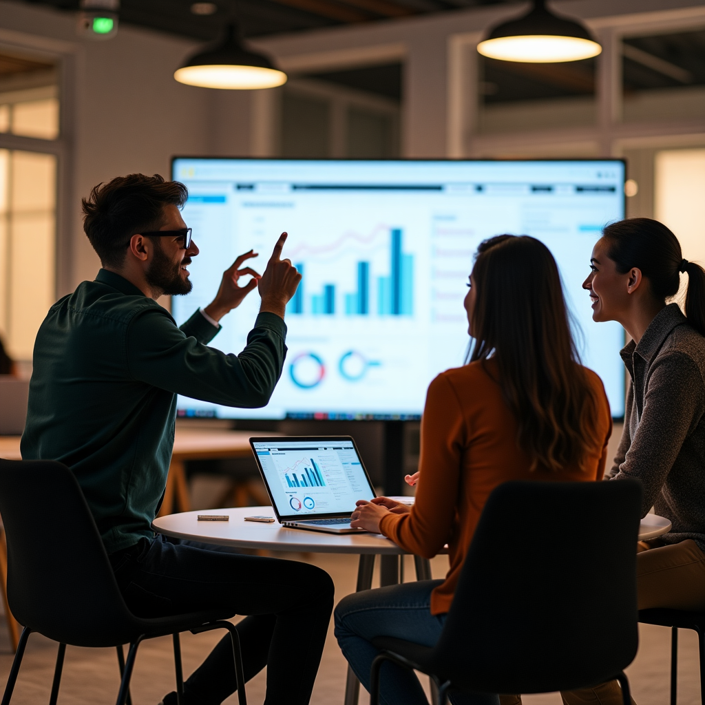 Marketing specialist analyzes campaign data